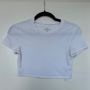A&F Classic White Crop Top